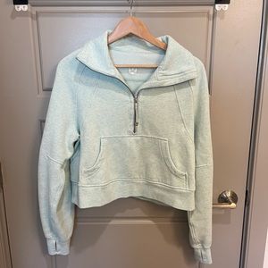 Lululemon Scuba Oversized Funnel Neck Half-Zip in Delicate Mint
